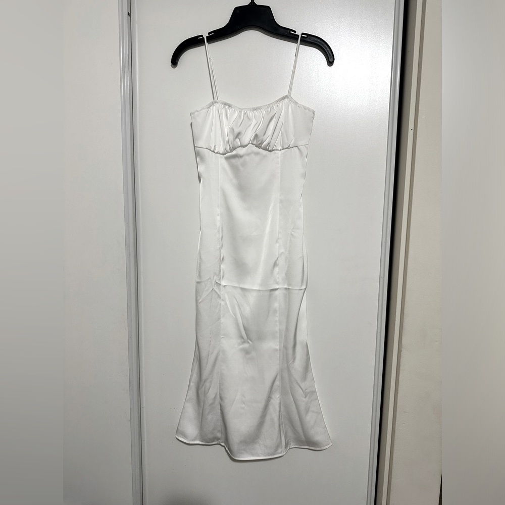 REVOLVE White Satin Slip Dress